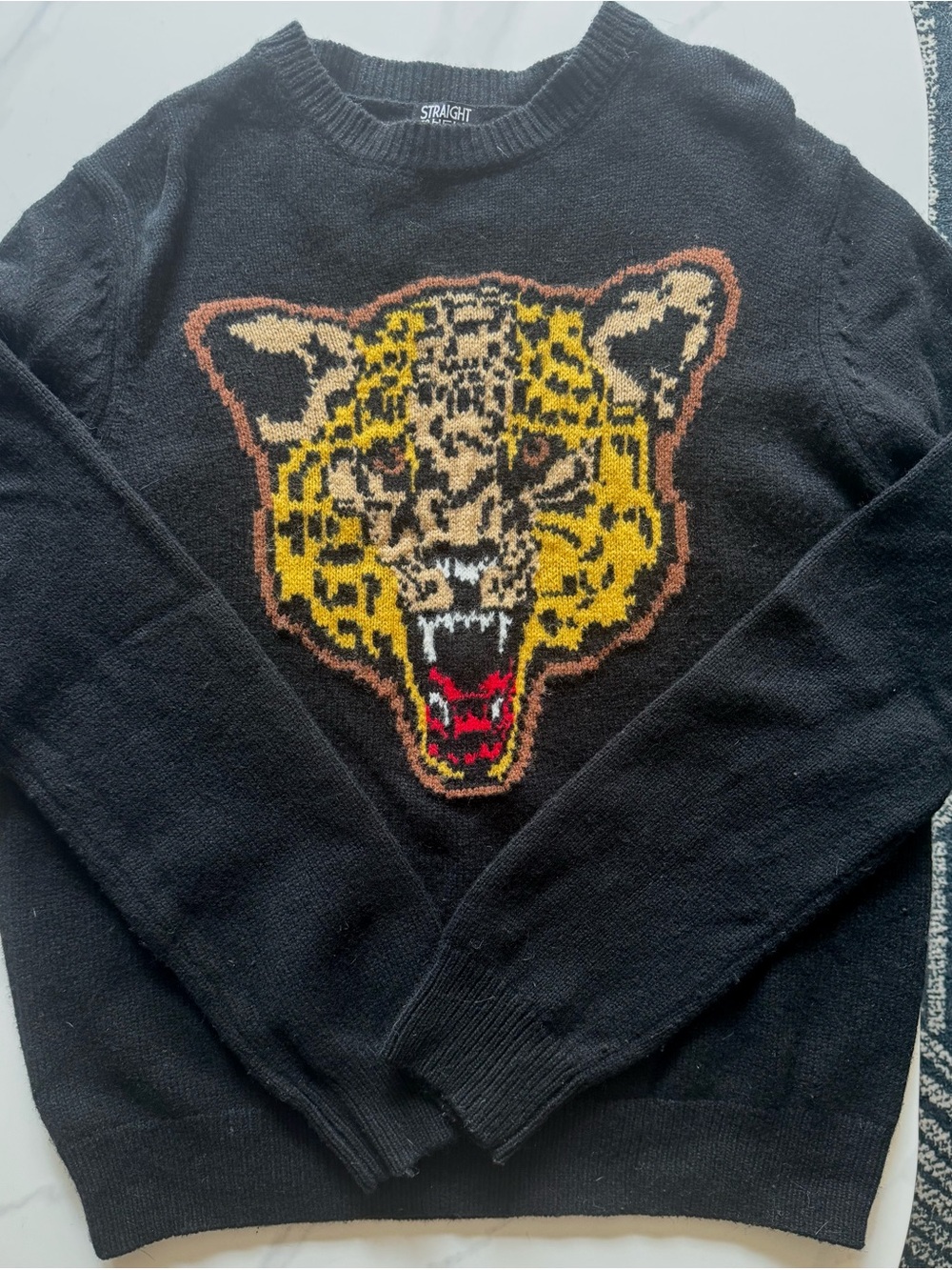 Straight To Hell Gabrielle Panther Leopard Head Knit Sweater Women/unisex 2XL
